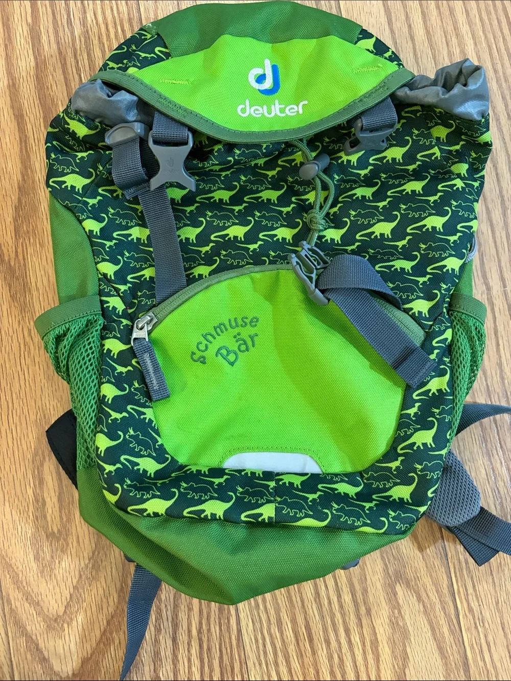 Deuter Kids Green Dinosaur Backpack - Deuter Schmuse Bär